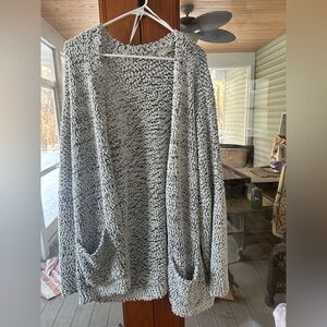 Cupio Textured Black and White Cardigan